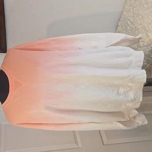 Belle Du Jour Ombre Peach and White Sweatshirt